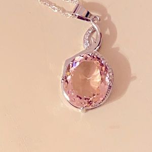 12ct Pink Kunzite necklace all 925